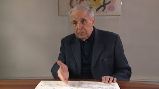 Pierre Boulez on composing Notations at his desk