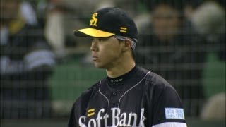 広い守備範囲を見せる長谷川！栗山の打球をランニングキャッチ 2013.04.02 L-H