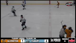 WOSHL HIGHLIGHTS 2022-23 - Alvinston Killer Bees at Tilbury Bluebirds - Sun, Jan 15th 2023