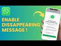 How To Use WhatsApp Disappearing Messages Feature !