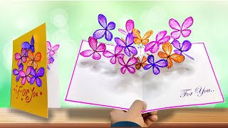 DIY 3D butterfly POP-UP card Crafts | Pop-Up Birthday Card | Special Birthday Card
