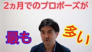 当結婚相談所では、２ヵ月でプロポーズする人が最も多い！