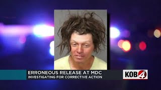 Inmate mistakenly released from Bernalillo County jail