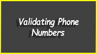 Python Programs #85: Validating phone numbers