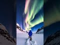 arctic odyssey beneath the aurora borealis 🌌❄️ snow auroraborealis snowyscenes travelgoals