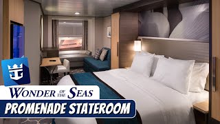 Wonder of the Seas | Promenade View Stateroom Full Walkthrough Tour \u0026 Review 4K | Royal Caribbean