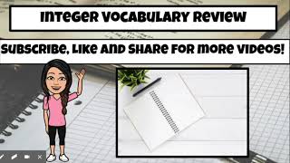 Integer Vocabulary Review