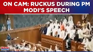 Fresh Video From Lok Sabha Shows Opposition MPs' Make Ruckus During PM Modi's Address | WATCH