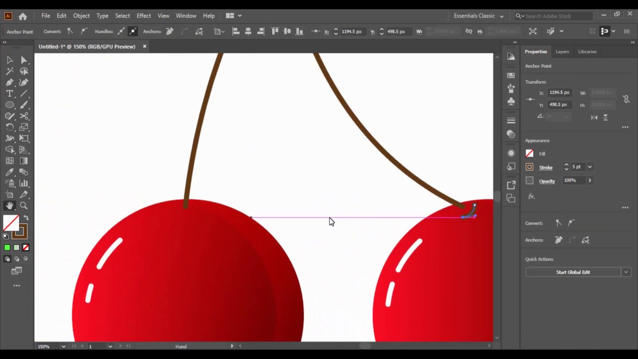 Drawing A Cherry In Adobe Illustrator Youtube
