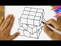 How to Draw an Easy Cube? Very Simple Cube Drawing