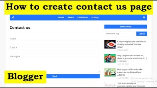 How to Create a Contact Us Page in Blogger | Easy Tutorial