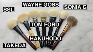 ShouShouLang, Sonia G, Hakuhodo, Tom Ford, Takeda \u0026 Wayne Goss Brush Comparisons