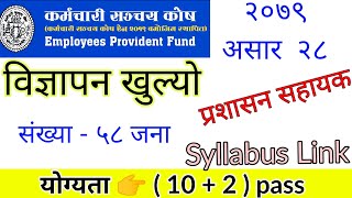 कर्मचारी सञ्चय कोष vacancy 2079 |  karmachari sanchaya kosh new vacancy | loksewa vacancy 2079 | job