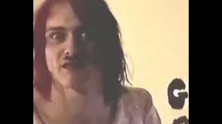 Unreleased Kurt Cobain Clip | Kurt Dressed up as hitler | Wife Courtney Love Reading Hate Mail.