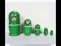 hand carved painted nesting doll set of 5 matryoshka lacquer russian 7” folk art