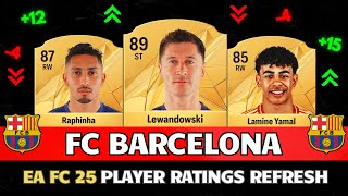 EA FC 25 | FC BARCELONA WINTER RATINGS UPGRADES \u0026 DOWNGRADES! 😱🔥ft. Lewandowski, Raphinha , Yamal ..