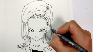 【ドラゴンボール】睨み付ける人造人間18号を描いてみた！