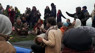 gisela singing at the summer solstice tor celebrations