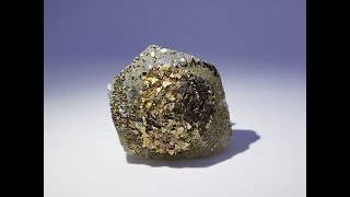 Chalcopyrite on Calcite Mineral Specimen from Tonglushan Mine (Daye Copper Mine), Hubei, China