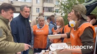 ⚡Гладков проверяет как организовано питание для служб на разборе развалов #белгород #белгородновости