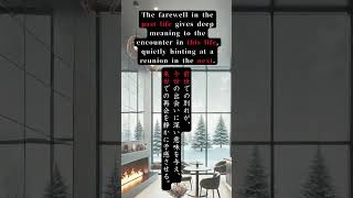 The farewell in the past life gives deep meaning to the encounter in this life, quietly hinting at