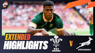 SPRINGBOKS ON FIRE 🔥  | Wales v South Africa | Extended Highlights | Summer Nations Series