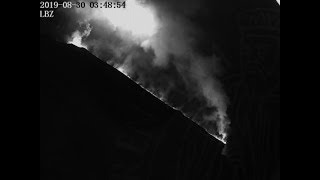 Intense activity at Stromboli volcano 29-30 Aug 2019 - lava flows reach the sea!