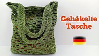 Gehäkelte Netztasche - Einkaufstasche