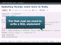 Ruby Tutorial :Updating MySQL table data in Ruby