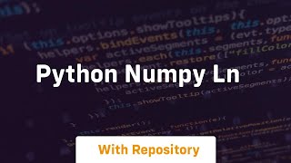 python numpy ln