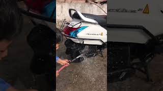Activa 4g scooter silencer cleaning with water #shorts