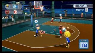 Wii Sports Resort　バスケットボール試合でボイスを入れてみた