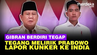 Ekspresi Tegang Gibran Berdiri Tegap Melirik Prabowo saat Lapor Rencana Kunker ke India