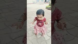 dhivi walk enjoying #dad little princess 💕# mom's girl # en thanga mahale