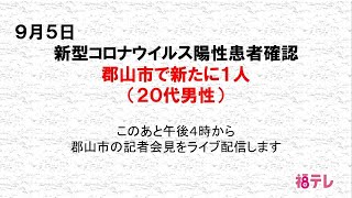 新型コロナウイルス　郡山市で新たに１人（２０代男性）の感染確認