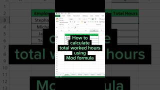 Excel MOD Function: Calculate Total Worked Hours #excelshorts #workinghours