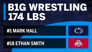 174 LBS: #18 Ethan Smith (Ohio State) vs. #1 Mark Hall (Penn State) | Big Ten Wrestling
