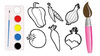 How To Draw Vegetables / Coloring Pages