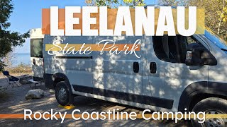 Waterfront Camping at Michigan's Leelanau State Park.  Full Campground tour. Grand Traverse  Light