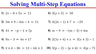 Solving Multi Step Equations │Algebra