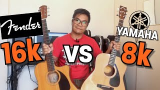 16k Fender vs 8k Yamaha Acoustic Guitar Comparison | Yamaha F310 | Fender CD600e-nat