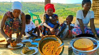 Our Youngest Organic Mom Cooks Delicious Village Food Pumpkin Bread With Organic Greengrams Curry.