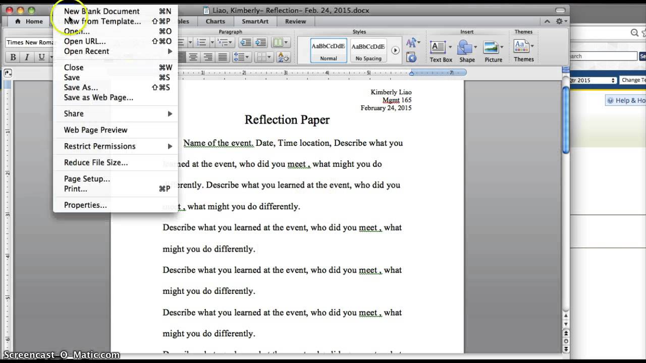 Reflection Paper
