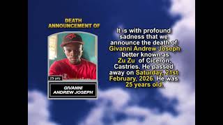 Givanni Andrew Joseph ~ Short Obituary