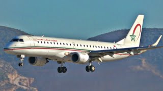 Royal Air Maroc Embraer ERJ 190 Landing at Athens Airport | Plane Spotting \u0026 ATC | Windy Landing