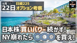 【日経225オプション考察】5/22 日本株 買いパワー続かず・・もしNYが崩れてきたら○○○に投資しよう！