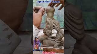 Durga maa idol making | How to make durga maa | small durga mata idol making | durga mata #shorts