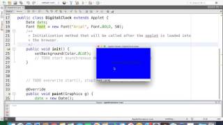 How to display a digital clock in applet window