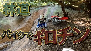 【キック地獄】後編はギロチン！１０年ぶりのオフロードバイクで林道ツーリング。CRF２５０にて参戦。爽やかツーリングと思っていた本人…とんだところに連れてかれる。セロー２５０、TT２５０R、ヒルクライム