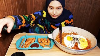 Menu wajib time PKP Samyang ft sosej (mukbang malaysia) bethol Mummy AA